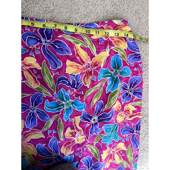 Vintage Vibrant Floral Madison Studio Silk Skirt 10 - Picture 4 of 6